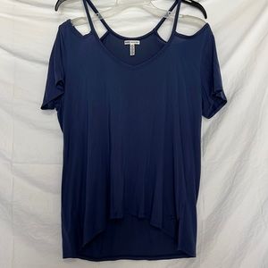 VS Pink vneck tshirt with cutout shoulders, never worn